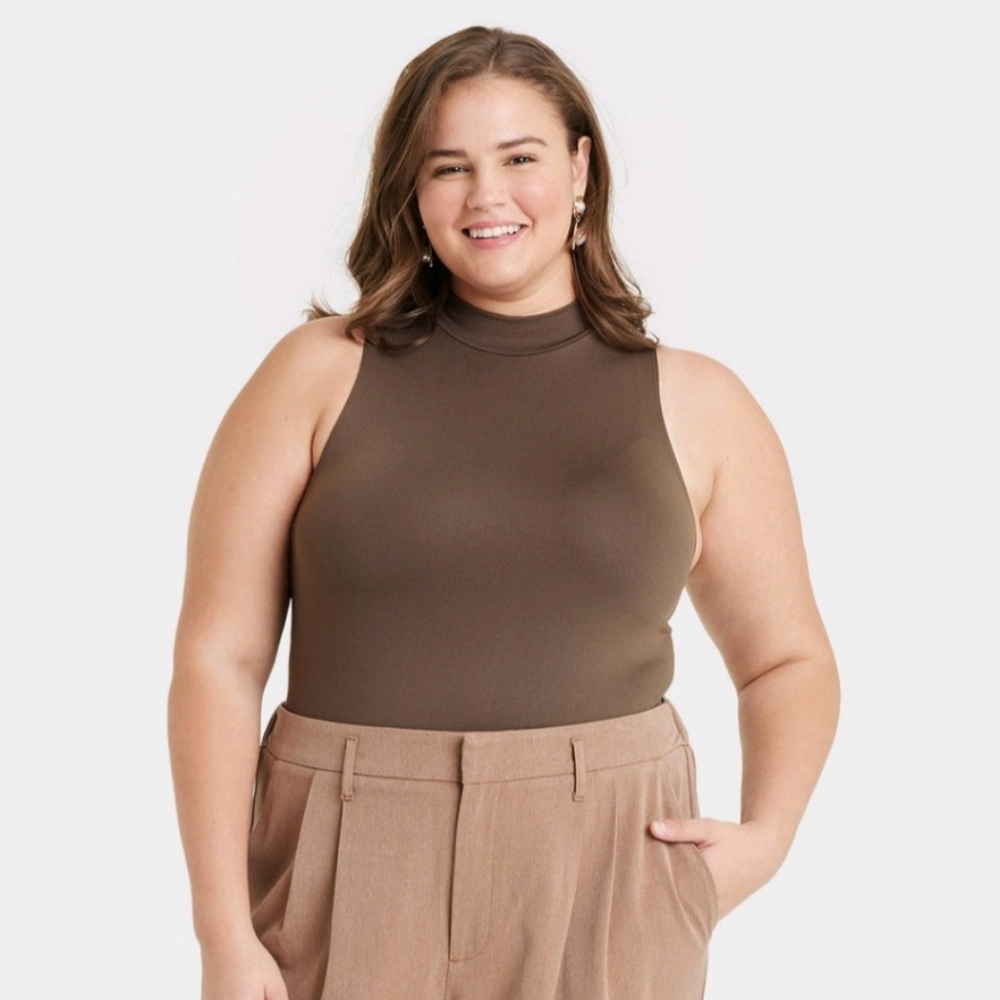 Brown Sleeveless Bodysuit